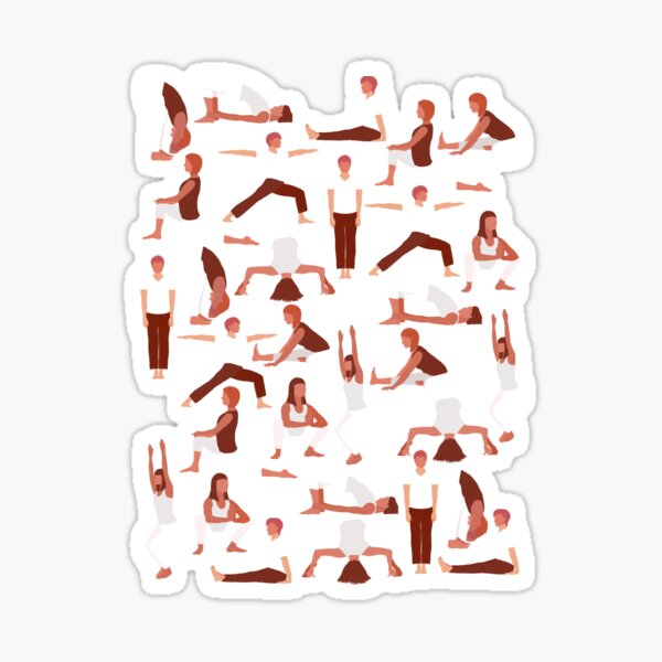 Yoga poses for Root Chakra Muladhara by YogaMap/YogicFoods Sticker