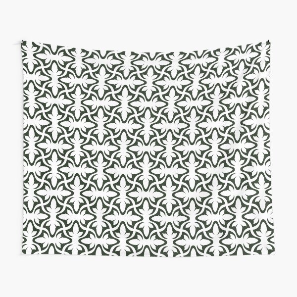 Black & White Abstract Batik Pattern Tapestry
