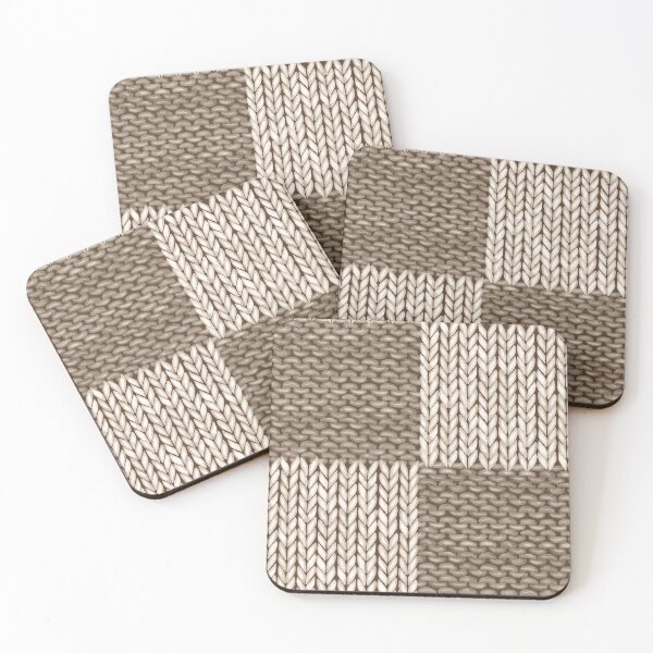 Item preview, Beige gray patchwork checkered realistic knitted seamless pattern designed and sold by olgersart.