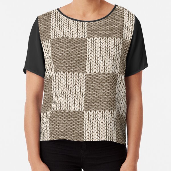 Black And Gray Patchwork Checkered Realistic Knitted Seamless