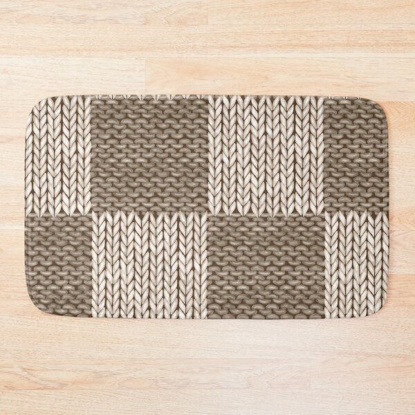 Item preview, Beige gray patchwork checkered realistic knitted seamless pattern designed and sold by olgersart.