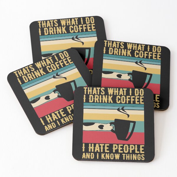 Item preview, Thats What I Do I Drink Coffee I Hate People And I Know Things Cat Drinking designed and sold by Noahlaz.