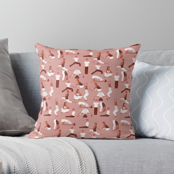 Yoga poses for Root Chakra YogaMap RED Throw Pillow