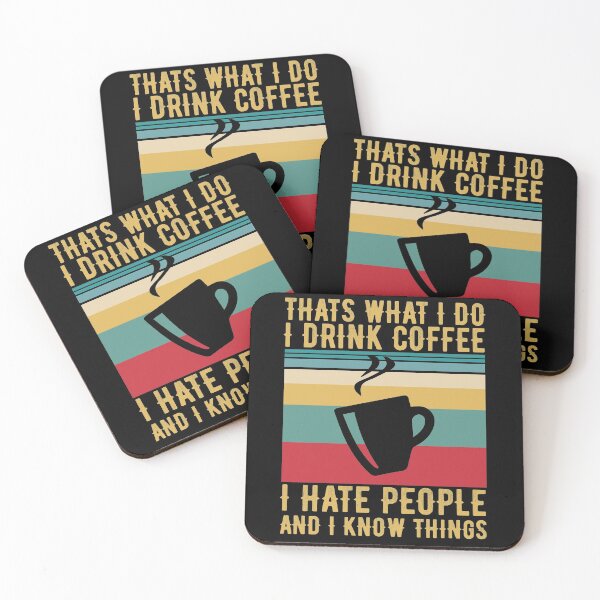 Item preview, Thats What I Do I Drink Coffee I Hate People And I Know Things Cat Drinking designed and sold by Noahlaz.