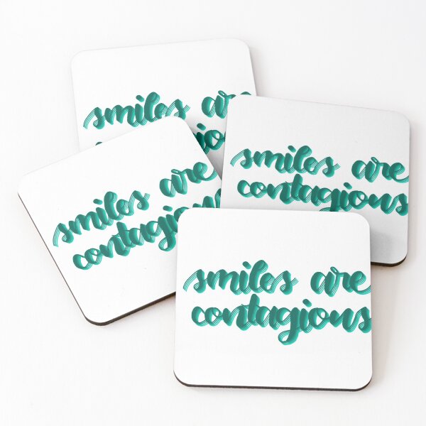 Item preview, Smiles Are Contagious Calligraphy Writing Teal designed and sold by zuzannaaa.