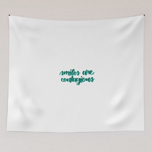 Item preview, Smiles Are Contagious Calligraphy Writing Teal designed and sold by zuzannaaa.