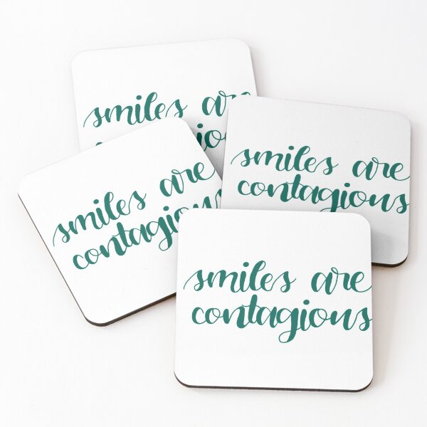 Item preview, Smiles Are Contagious Calligraphy Writing Teal/  Green designed and sold by zuzannaaa.