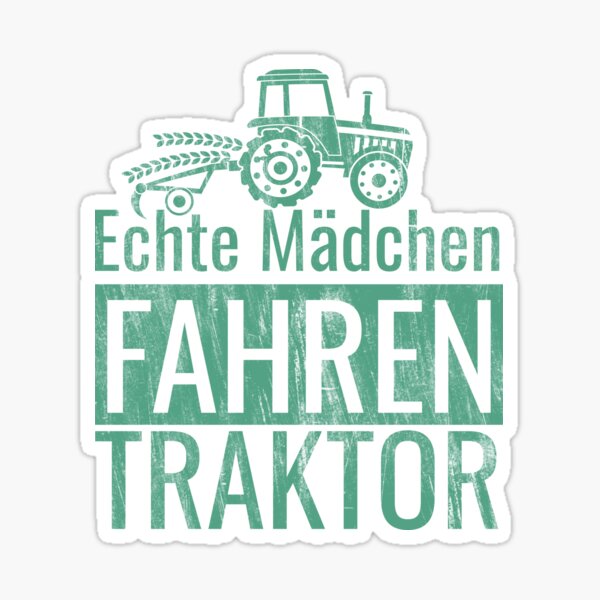 Echte Mädchen Fahren Traktor Sticker