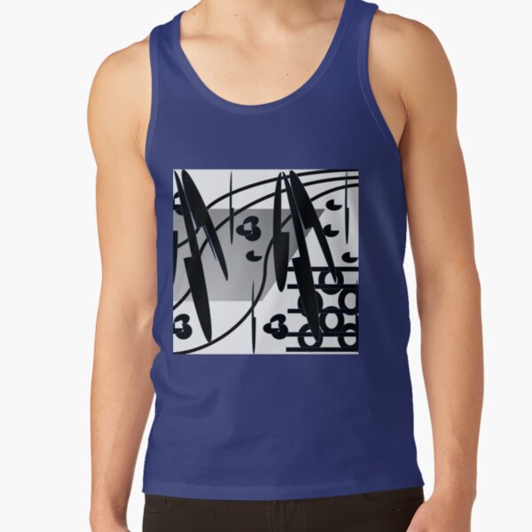 Petals and Leaves Black and White Tank Top