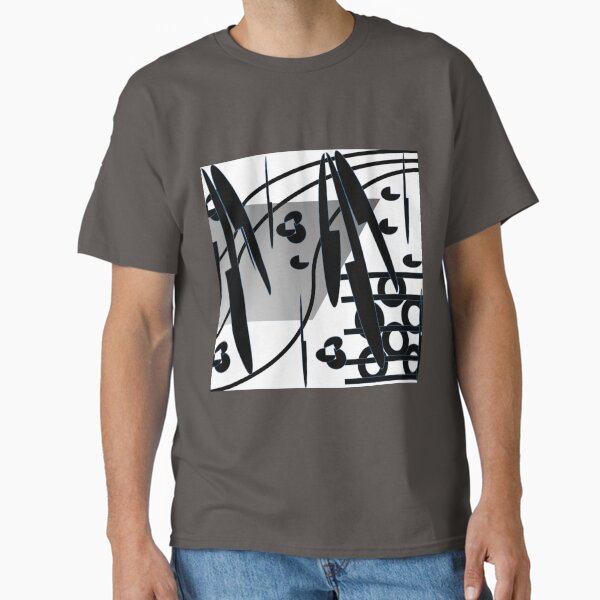 Petals and Leaves Black and White Classic T-Shirt
