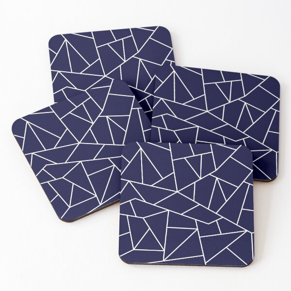 Item preview, Navy Blue Mosaic Lines designed and sold by rewstudio.