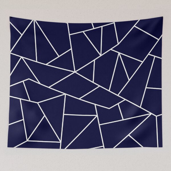Item preview, Navy Blue Mosaic Lines designed and sold by rewstudio.