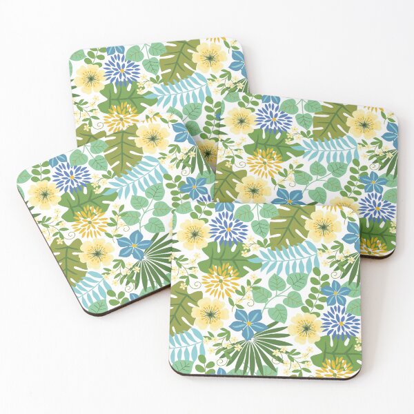 Item preview, Tropical Blue and Yellow Floral designed and sold by Barbara Pixton.