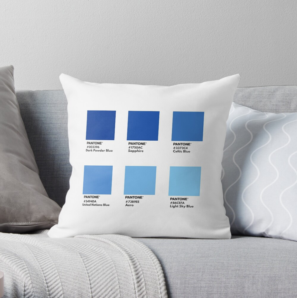 Dark blue gradient pantone color swatch Throw Pillow for Sale by