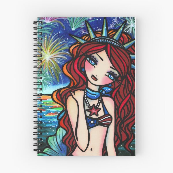 Item preview, Statue of Liberty Mermaid Patriotic America Fantasy Art by Hannah Lynn designed and sold by hannahlynnart.