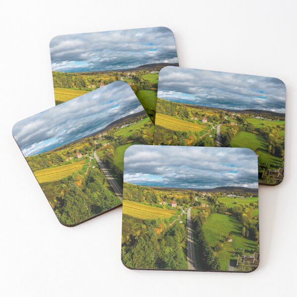 Item preview, A drone rises above a multi-colored valley in the Vosges. designed and sold by Alexander Sorokopud.