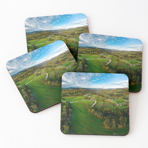 Item preview, A drone rises above a multi-colored valley in the Vosges. Panoramic view. designed and sold by Alexander Sorokopud.