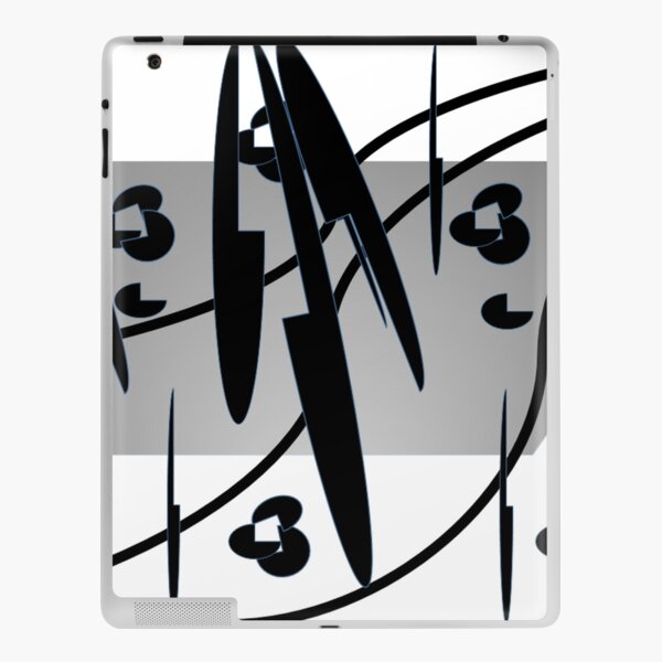 Petals and Leaves Black and White iPad Skin