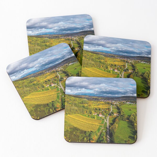 Item preview, A drone rises above a multi-colored valley in the Vosges. designed and sold by Alexander Sorokopud.