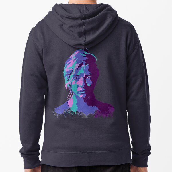 Purple Pop Art Girl Zipped Hoodie