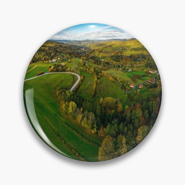 Item preview, A drone rises above a multi-colored valley in the Vosges. Panoramic view. designed and sold by Alexander Sorokopud.