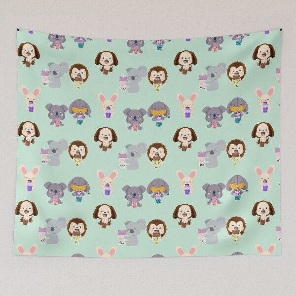 Item preview, Kawaii Animal Boba Tea cute elephant rabbit koala monkey lion designed and sold by 0umStore.
