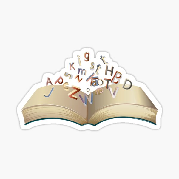 Alphabet Growing From Book Sticker Sticker