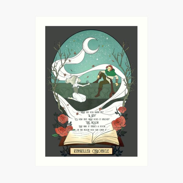Kingkiller Chronicle Auri and Kvothe Moon Key Quote Art Print
