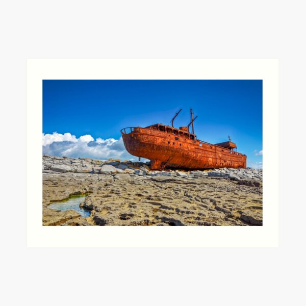 The Plassey Famous Aran Islands Shipwreck on Inis Oirr Art Print