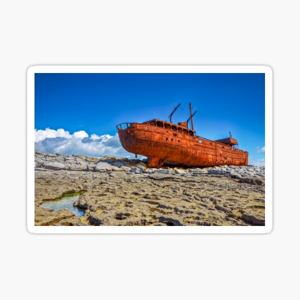The Plassey Famous Aran Islands Shipwreck on Inis Oirr Sticker