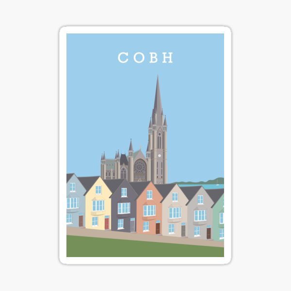 Item preview, Cobh houses and Cathedral (Cork, Ireland) designed and sold by IrishItalianGuy.