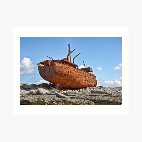The Plassey Famous Aran Islands Shipwreck on Inis Oirr Art Print