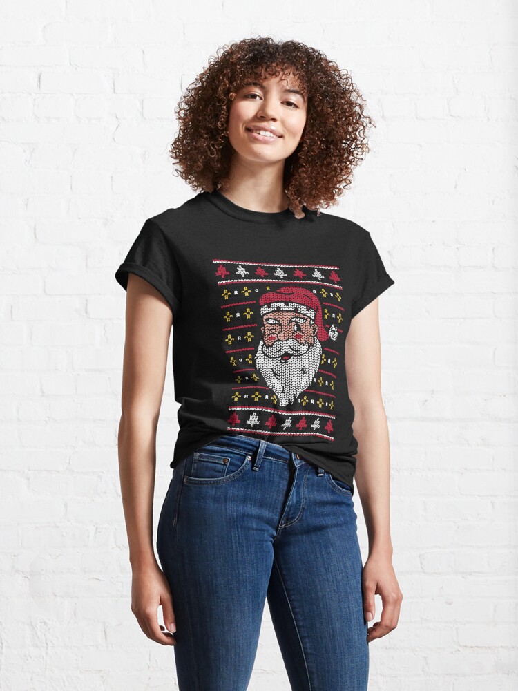 Alternate view of Ugly Sweater Santa Classic T-Shirt