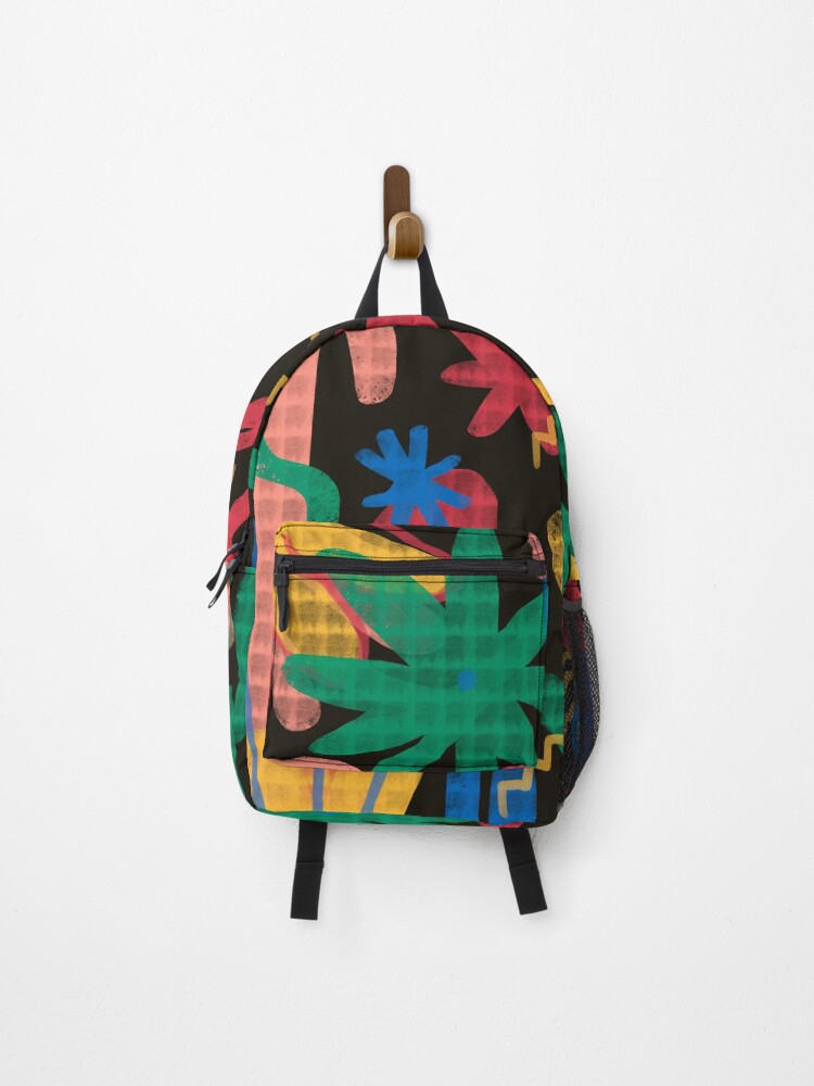 Thumbnail 1 of 3, Backpack, Illustration of a Garden of Colorful Flowers designed and sold by Luisina Salce.