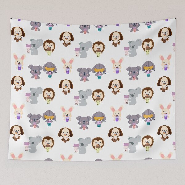 Item preview, Kawaii Animal Boba Tea cute elephant rabbit koala monkey lion designed and sold by 0umStore.