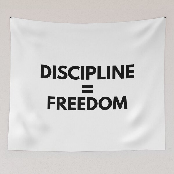 Item preview, Discipline Equals Freedom - Motivational Workout Typography Art (White Edition)) designed and sold by WolfSpiritCo.