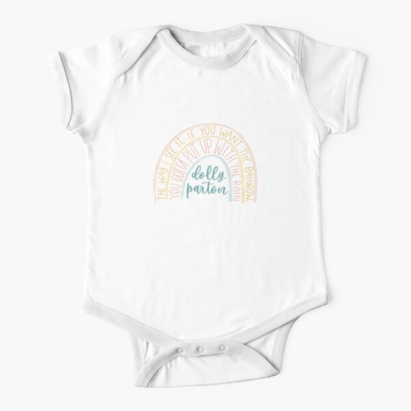 Dolly Parton Rainbow Quote Short Sleeve Baby One-Piece