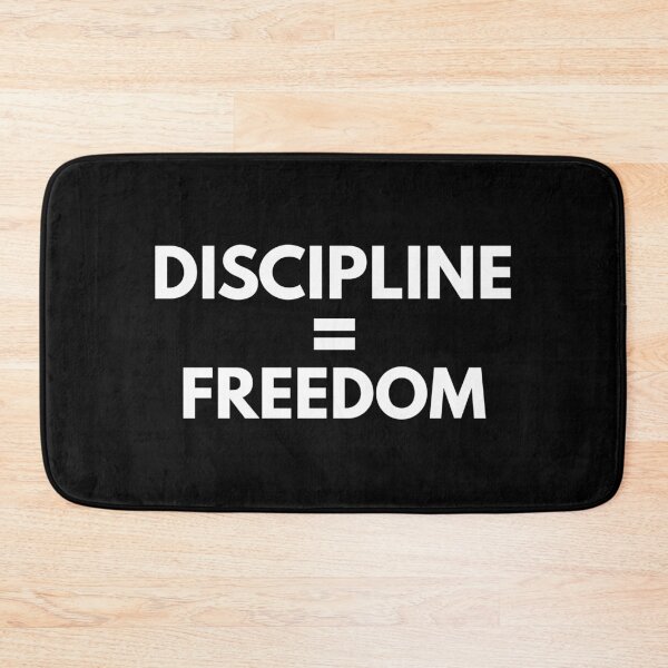 Item preview, Discipline Equals Freedom - Motivational Workout Typography Art (Black Edition) designed and sold by WolfSpiritCo.