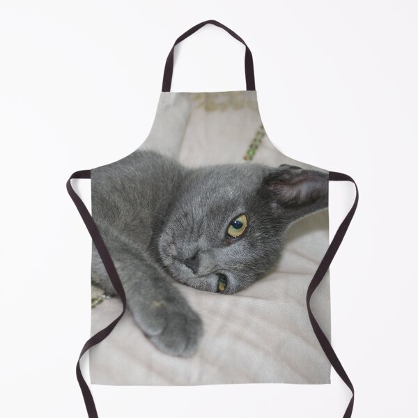 Item preview, Russian Blue Kitten Relaxed On A Bed designed and sold by taiche.
