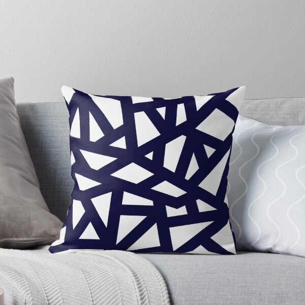Item preview, Navy Blue Thick Mosaic Lines On White designed and sold by rewstudio.
