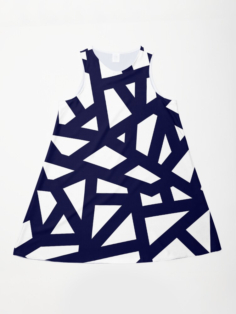 blue and white mosaic dress Sunlit Mosaic – Short Summer Dress for Women in Chic Knee Length Fit