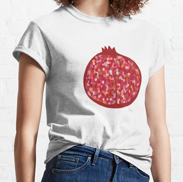 Pomegranate fruit digital art food illustration Classic T-Shirt