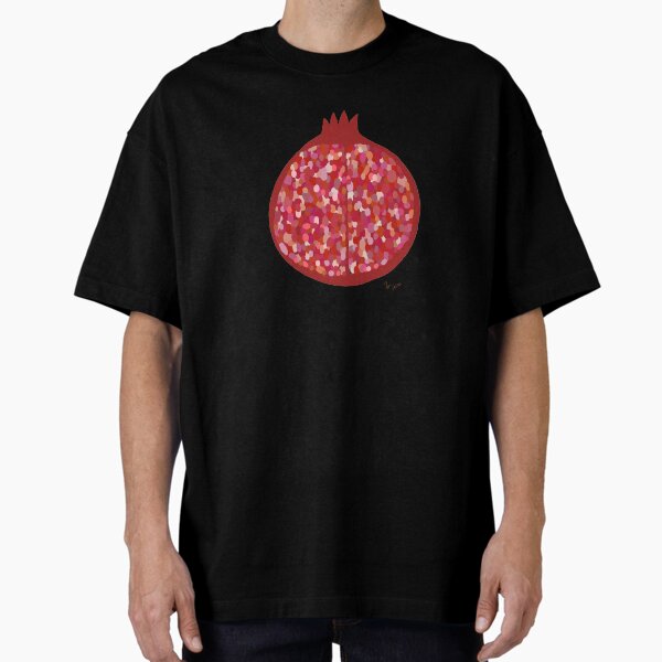 Pomegranate fruit digital art food illustration Oversized T-Shirt