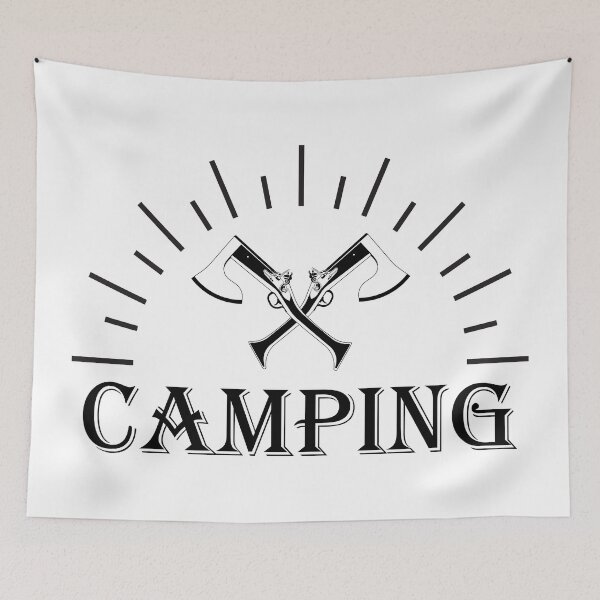 Item preview, Vintage camping label / logo with axes designed and sold by Familyshmot.