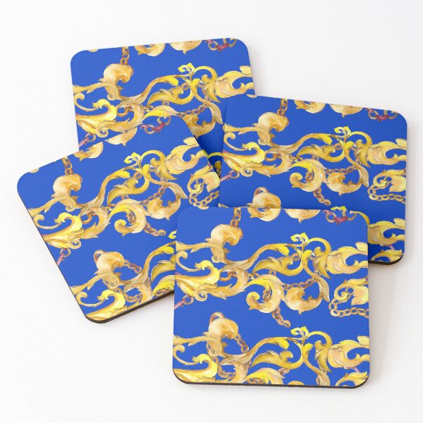 Item preview, Rich blue and gold baroque pattern designed and sold by RoyalPeople.