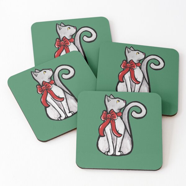 Item preview, Red Ribbon White Cat designed and sold by FrictionMaxxing.