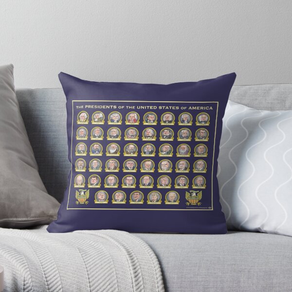 Presidents of the United States of America (Design Two) Throw Pillow