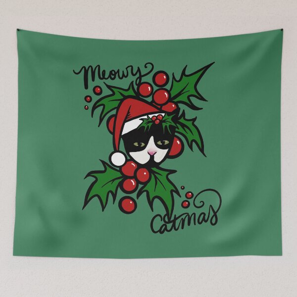 Item preview, Christmas Tuxedo Cat designed and sold by FrictionMaxxing.