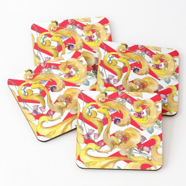 Item preview, Rich red and gold baroque pattern designed and sold by RoyalPeople.