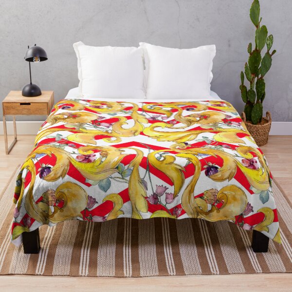 Item preview, Rich red and gold baroque pattern designed and sold by RoyalPeople.